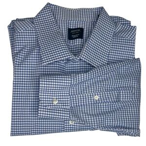 Arrow Blue and White Checkered Dress Shirt
